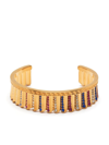 Versace I Ventagli Greca Crystal-embellished Cuff Bracelet In Gold