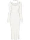 Dion Lee White Column Corset Midi Dress In Weiss