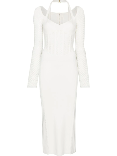 Dion Lee White Column Corset Midi Dress