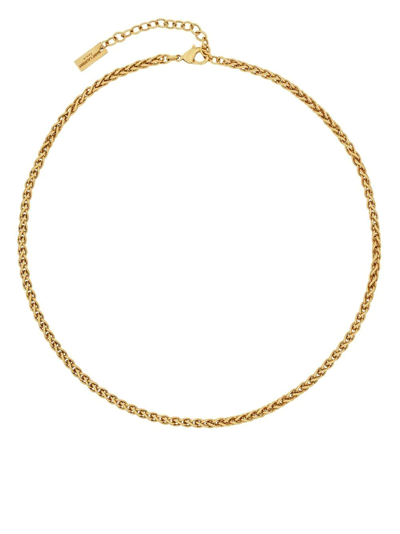 Saint Laurent Short Wheat-chain Necklace In Gold