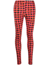 La Doublej Cherry-print Mid-rise Leggings In Black