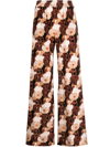 La Doublej Floral-print Palazzo Pants In White Gerber