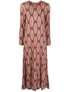 La Doublej Dress With Tapestry Pattern In Orange