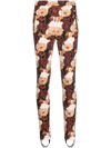 LA DOUBLEJ STIRRUP FLORAL PRINT LEGGINGS