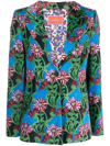 LA DOUBLEJ FLORAL-PRINT SINGLE-BREASTED BLAZER