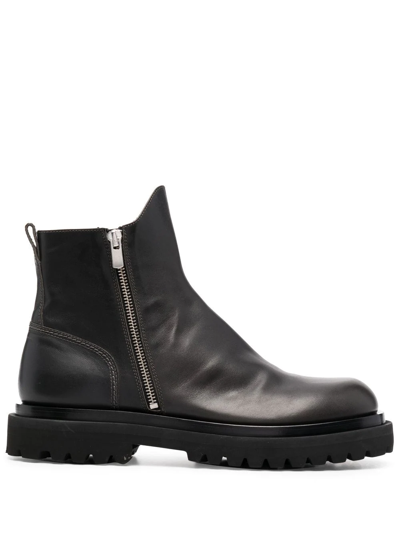 Officine Creative Ultimate Leather Boots In Nero//antracite