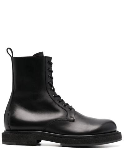 Officine Creative Tonal Lace-up Boots In Black
