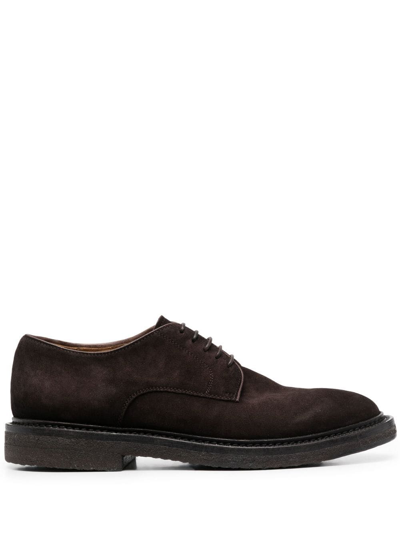 Officine Creative Hopkins Suede Derby Shoes In Brown