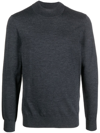 Sandro Crew-neck Wool Jumper In Middle Grey
