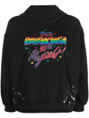 Balenciaga Logo Typographic-print Splatter Paint Hoodie In Schwarz