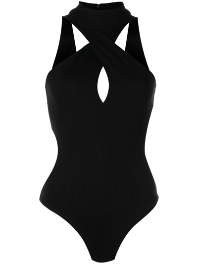 Alix Nyc Eva High-neck Bodysuit Top In Black