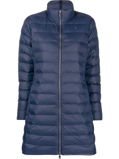 Polo Ralph Lauren Long Padded Coat In Blau