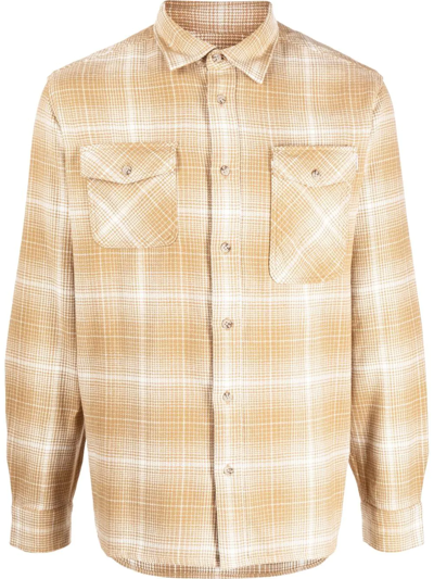 Woolrich Check-pattern Button-up Shirt In Yellow