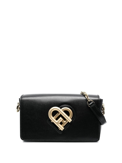 Furla Interlocking-logo Crossbody Bag In Black