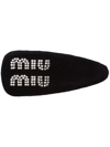 Miu Miu Logo-embellished Hair Clip In Schwarz