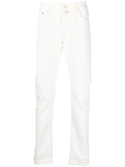 Jacob Cohen Bard Slim-fit Straight Leg Trousers In White