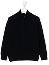 Il Gufo Reversible Zip-up Knitred Jacket In Blau