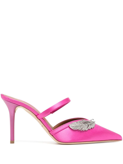 Malone Souliers Fara 80mm Pointed Mules In Rosa