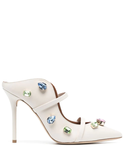 Malone Souliers Maureen Crystal-embellished 105mm Mules In Nude