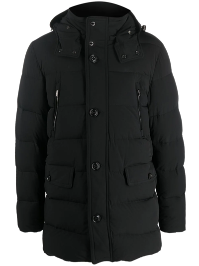 Moorer Gorner Puffer Coat In Schwarz