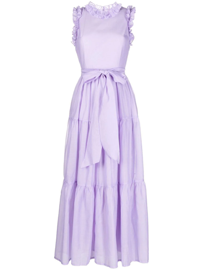 Baruni Tiered Ruffle Maxi Dress In Violett