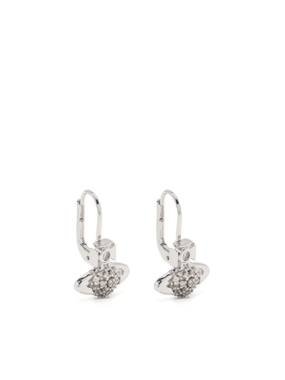 Vivienne Westwood Crystal-embellished Orb Earrings In Silber