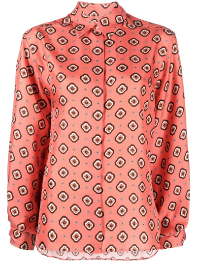 Alberto Biani Patterned Silk Shirt In Rosa