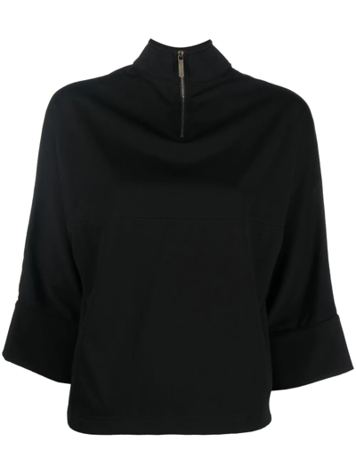 Opening Ceremony Logo-patch High-neck Jersey Top In Schwarz