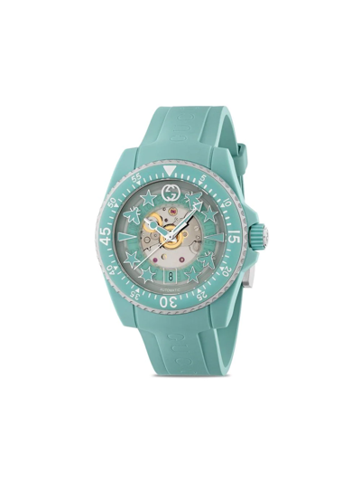 Gucci Ya136344 Dive Recycled-steel And Rubber Automatic Watch In Undefined