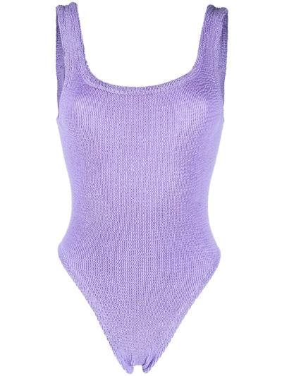 Hunza G Square Neck One-piece Swimsuit In Lilac In Purple