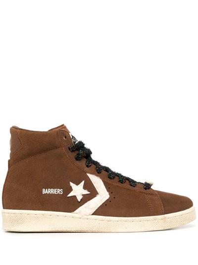 Converse Brown Barriers Edition Pro Leather Sneakers In Monks Robe/black/ant