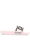 Dolce & Gabbana Logo-print Rubber Slides In Pink