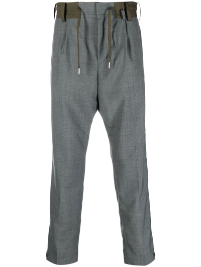 Sacai Tailored Trousers With Contrast Details In Grey