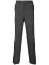 Prada Grey Wool Prince Of Wales Trousers In F0480 Ardesia