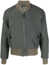 TOM FORD RIBBED-DETAIL ZIPPED-UP BOMBER JACKET