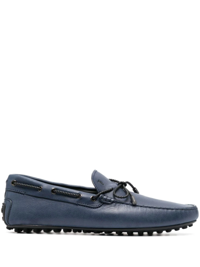 Tod's Gomino Front-tie Loafers In Blau