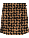 Msgm Houndstooth Mini Skirt In Multicolor