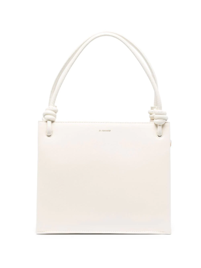 Jil Sander Smooth Leather Shoulder Bag In Neutrals