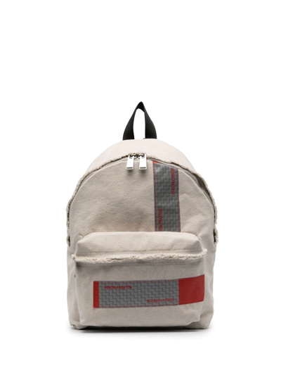 Heron Preston Logo-patch Distressed Backpack In Nude