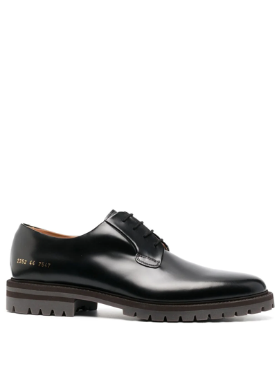 Common Projects Leather Derby Shoes In 7547 Black