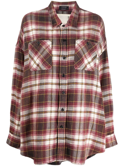 R13 Drop Neck Workshirt In Brown