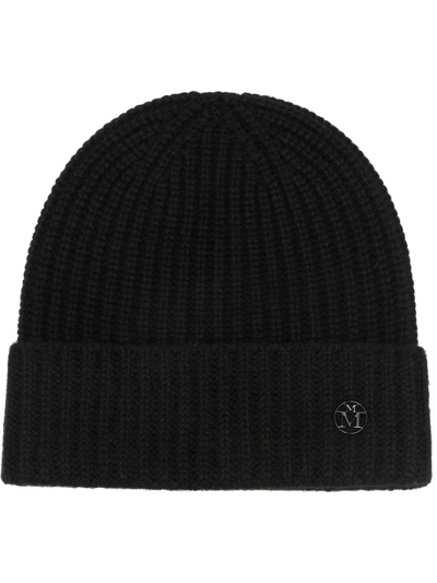 Maison Michel Ribbed Cashmere Beanie In Black