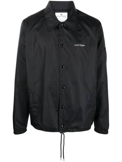 Courrges Logo-print Drawstring-hem Jacket In Black