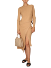 Stella Mccartney Tan Elevated Midi Skirt In Beige