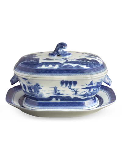 Mottahedeh Blue Canton Porcelain Octagonal Tureen & Plate Set