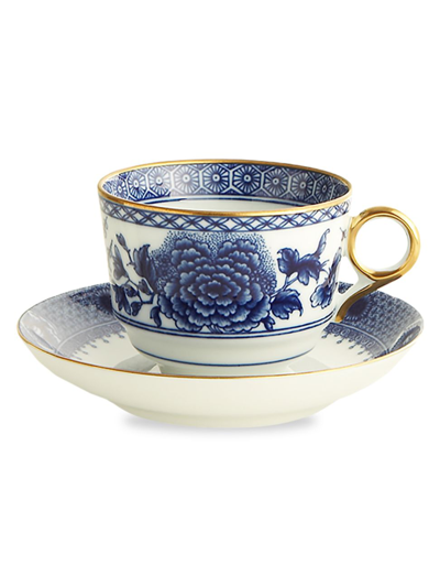Mottahedeh Imperial Blue 2-piece Porcelain Tea Cup & Saucer Set