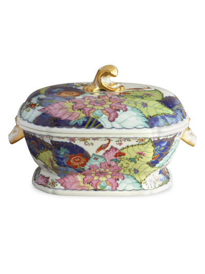 Mottahedeh Tobacco Leaf Octagonal Soup Tureen In Multi