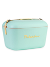 Polarbox Classic Model Portable Cooler In Cyan- Yellw W Leather Strap