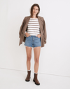 Madewell Drapey-rib Henley Tee In Forage