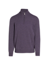 Brunello Cucinelli Quarter-zip Cashmere Sweater In Purple